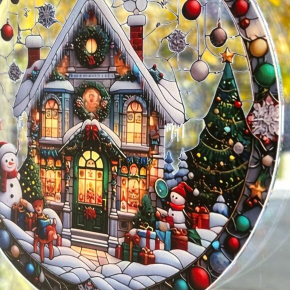 Festive Christmas Home Santa's Village Window Hanging Sun Catcher Window Hanging - Picture 3 of 3